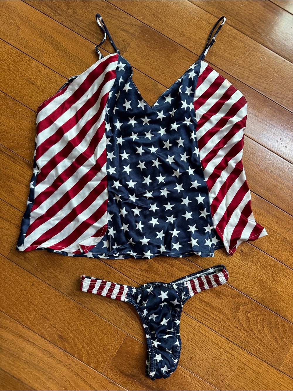 American Flag Star & Stripe Cami Set - Red, White & Blue